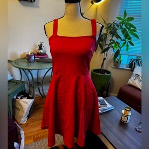 Divided Red Mini Dress